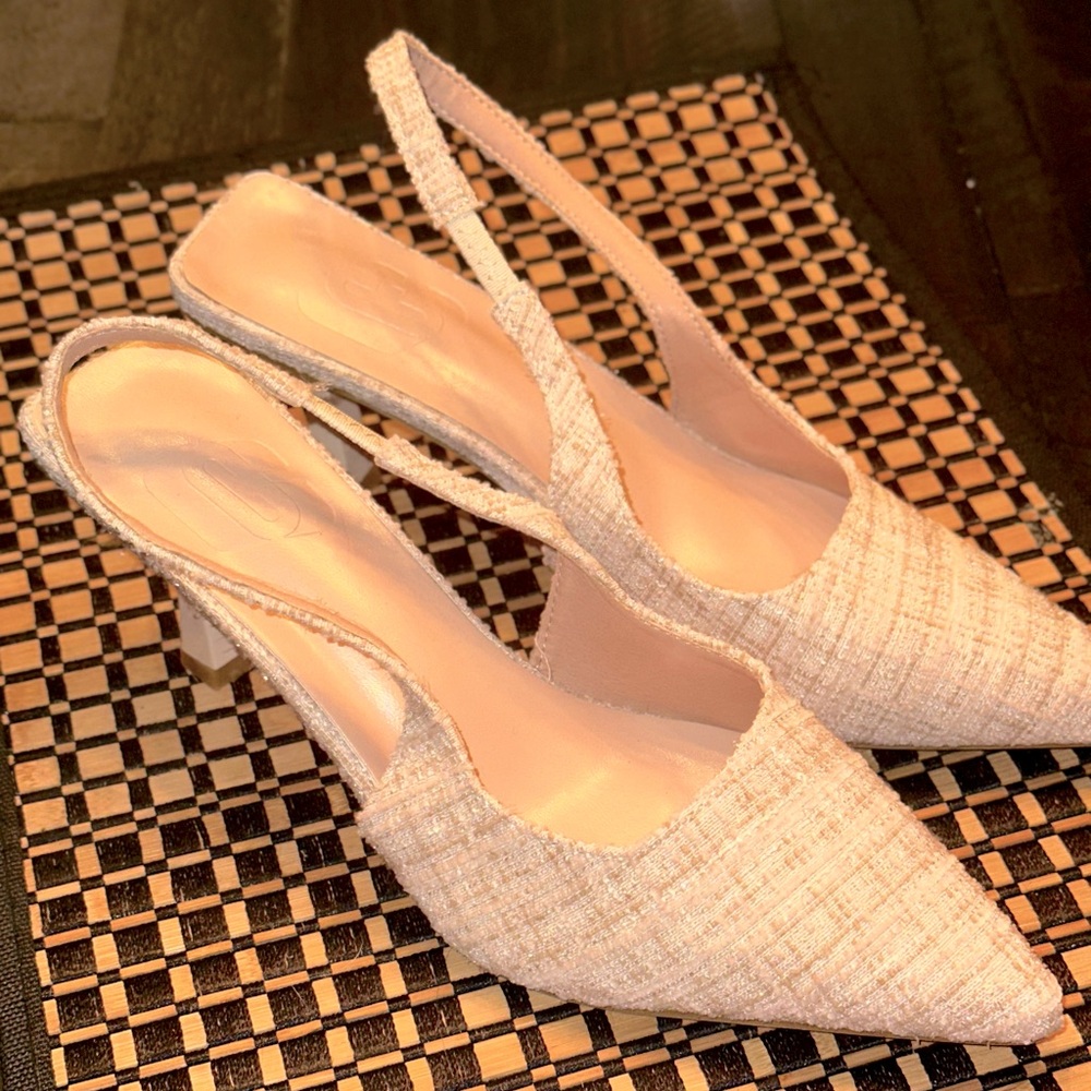 New sling back heels